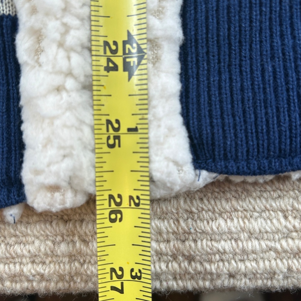 Hot Topic Disney Winnie the Pooh Cardigan Women SM Blue Fair Isle Sherpa Hood - Picture 13 of 15